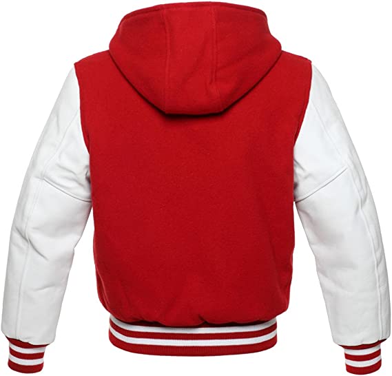 Custom Hooded Letterman Jacket – Wool Body and Leather Sleeves in USA