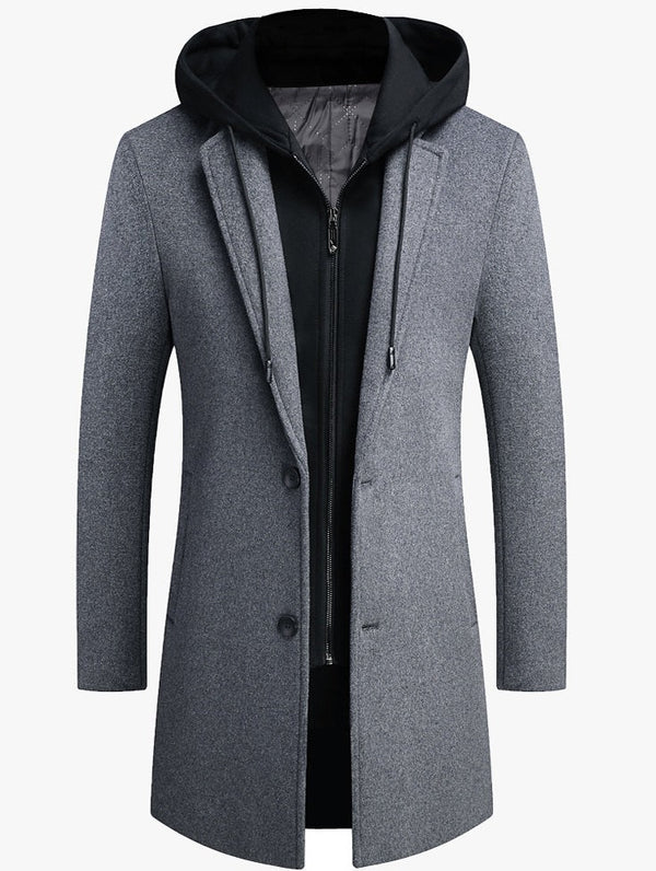 Stylish men's casual wool coat for warm winter wear in USA