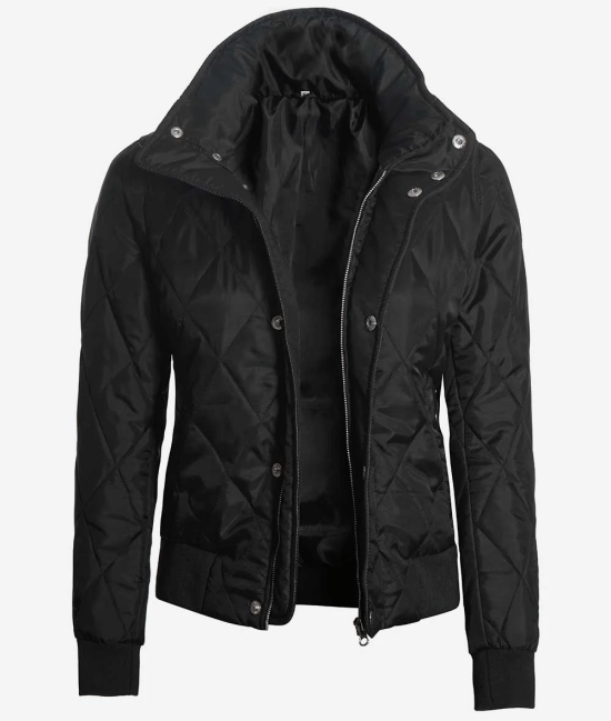 Women's black quilted jacket in USA