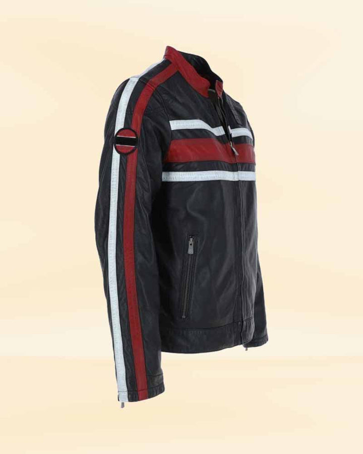 Stylish men's leather biker jacket in black for the adventurous man