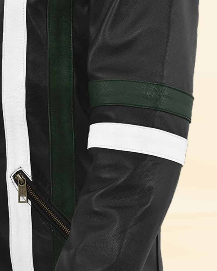 Classic leather jacket with a slim-fit silhouette